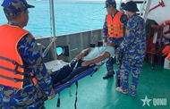 Ship 741 evacuates injured fisherman for emergency treatment
